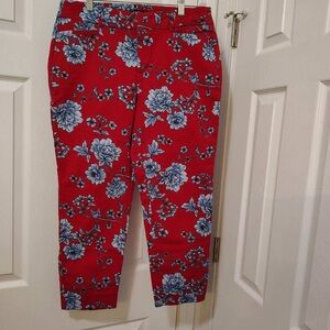 Roz & Ali Floral Red Women's Jeans